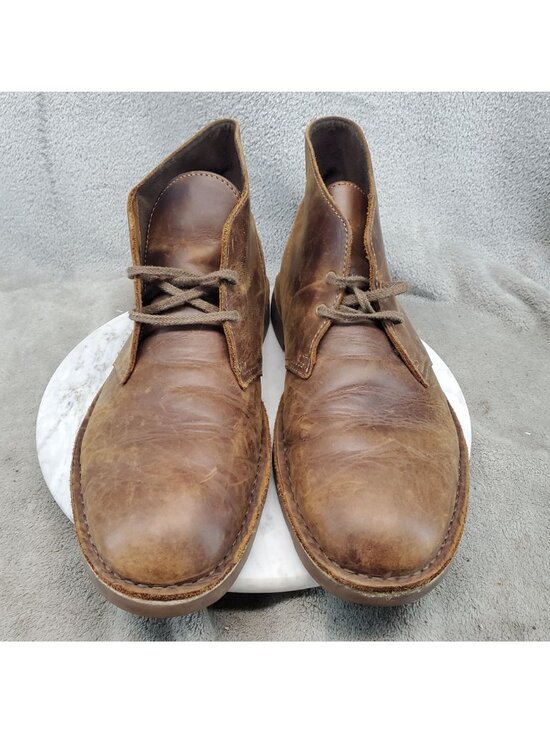 Clarks Shoes Mens Size 12 Bushacre Brown Leather Chukka Boots *Read* main image 5